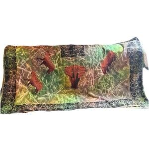 African Batik Hand Painted Animal Print Cotton Tablecloth 56"X 74”